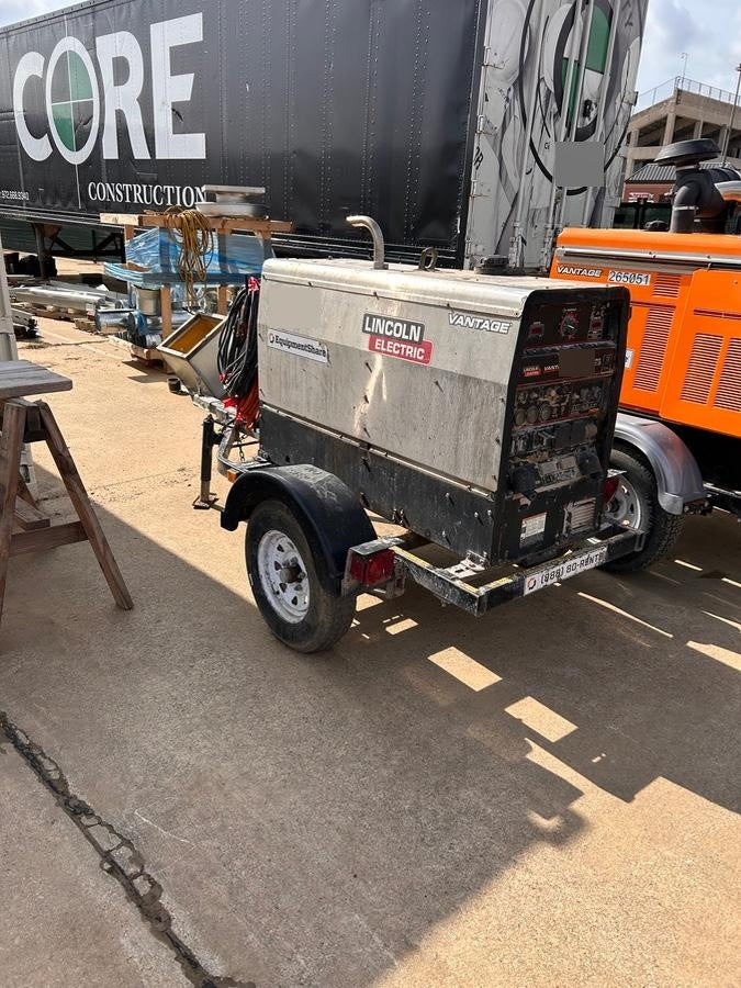 2019 Lincoln Electric Vantage 322 Ready-Pak 3, Two Wheel Trailer, Fender and Light Kit, Cable Rack