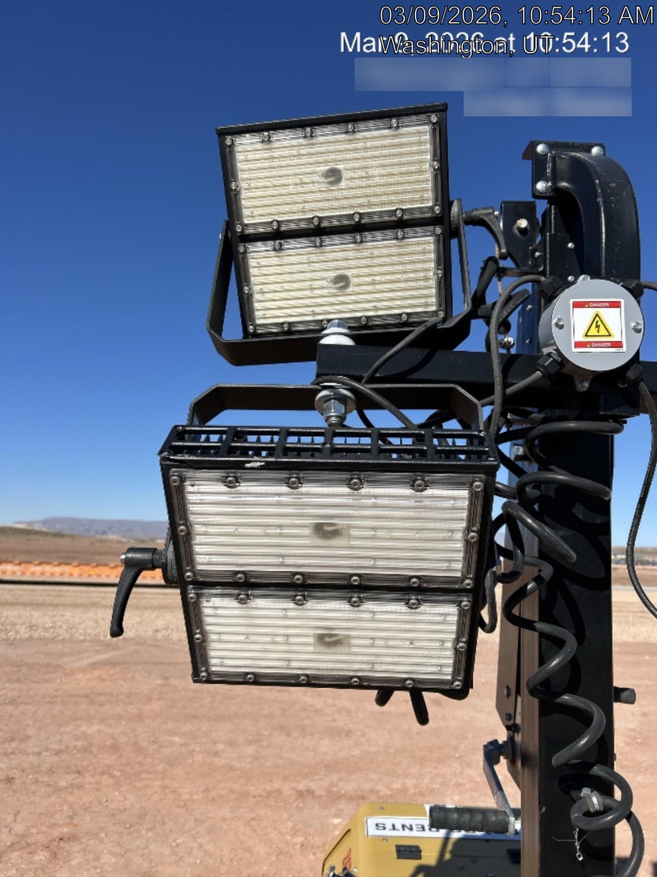 2022 Allmand NLV3GR (4) LED Light Fixture 350W, 23' Vertical Mast, 3kW Prime, Towable, ES Decals, T3