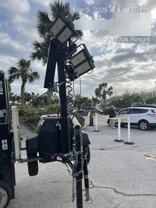 2022 Allmand NLV3GR (4) LED Light Fixture 350W, 23' Vertical Mast, 3kW Prime, Towable, Deep Sea L401, Leveling Jacks, Yanmar T4F 5.8hp