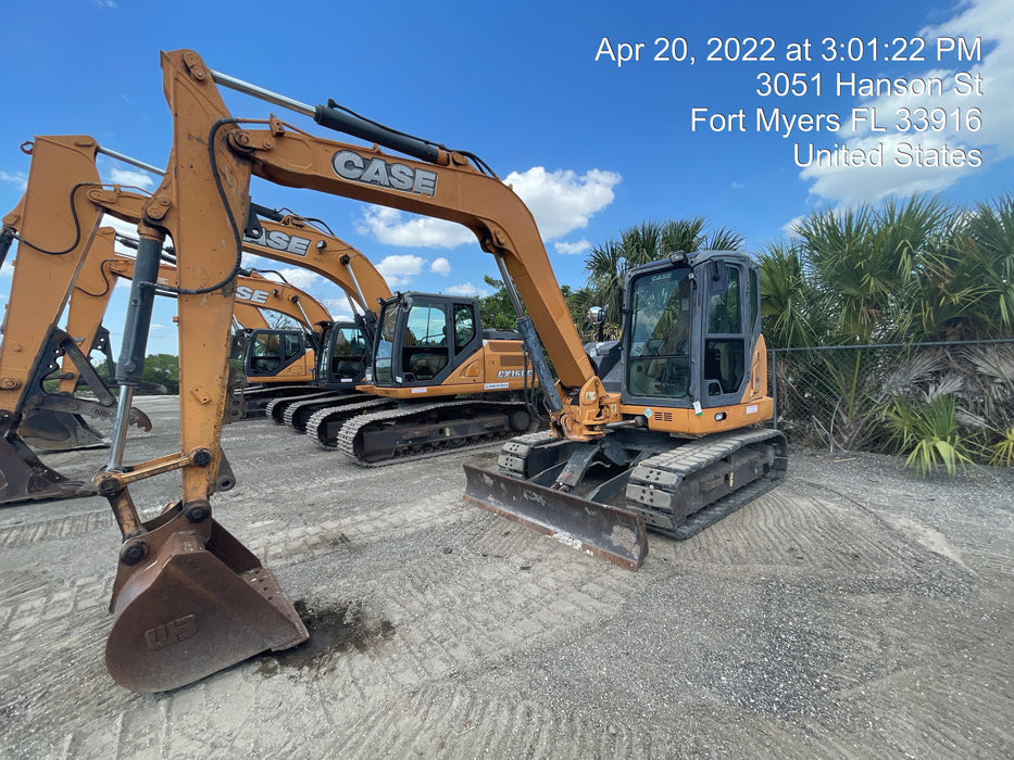 2015 Case CX80C CLOSED CAB, A/C,RUBBER TRACKS PADS,7'-2" ARM,THUMB