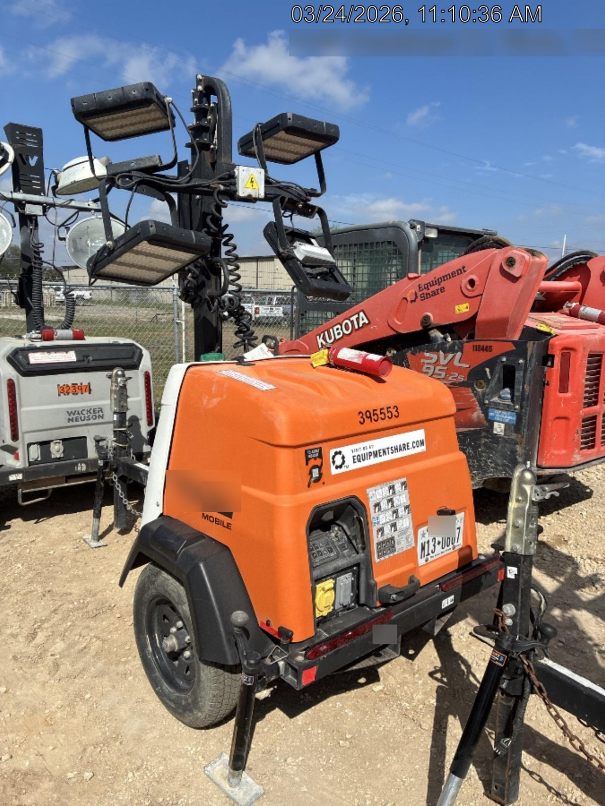 2024 Generac MLT2 Diesel, Flex Switch 120V Input, Powerzone Controller, 
(4) 320W LED Lights, 4kW Generator, 39.9 Gal Fuel Tank, 2" Ball, T3