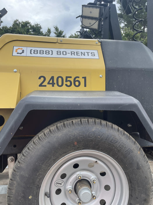 2022 Allmand NLV3GR (4) LED Light Fixture 350W, 23' Vertical Mast, 3kW Prime, Towable, Deep Sea L401, Leveling Jacks, Yanmar T4F 5.8hp