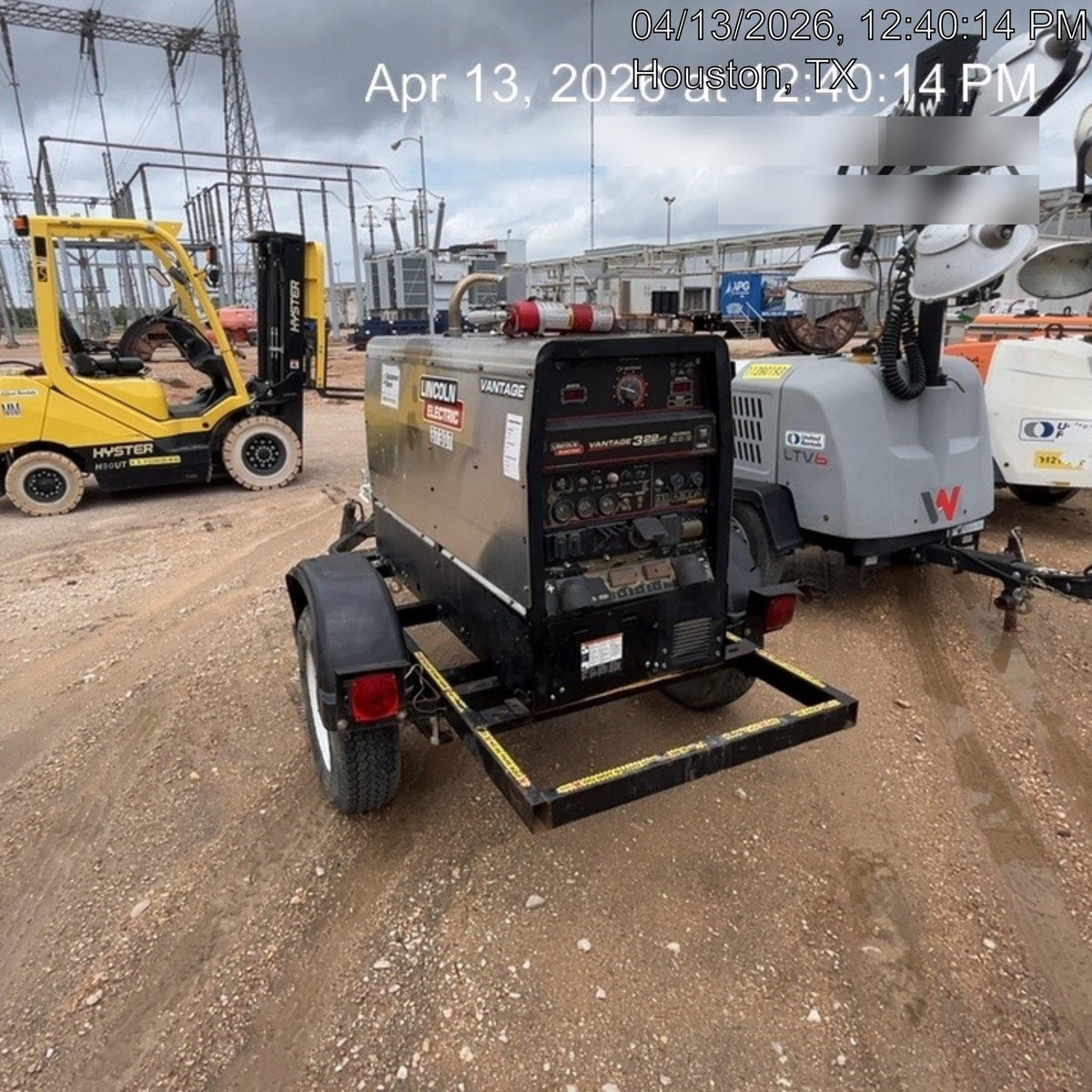 2019 Lincoln Electric Vantage 322 Ready-Pak 3, Two Wheel Trailer, Fender and Light Kit, Cable Rack