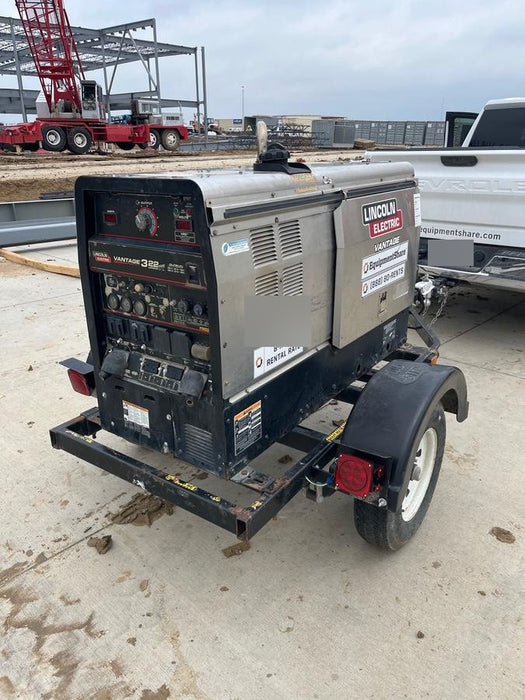 2019 Lincoln Electric Vantage 322 Welder Ready-Pak 3, Two wheel trailer, Fender and Light kit, Cable Rack