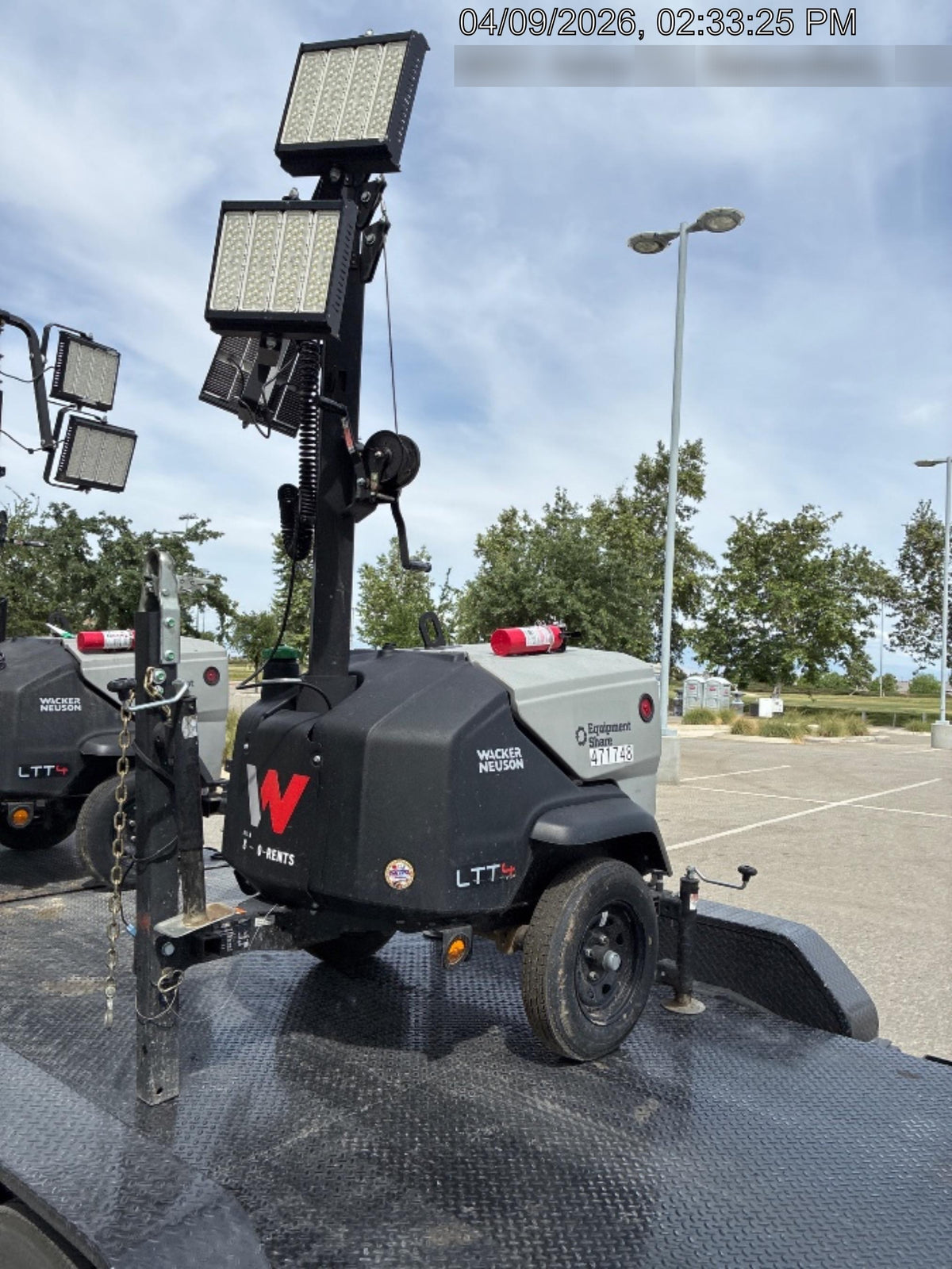 2024 Wacker Neuson LTT4 Diesel, Kohler KDW702, Deep Sea Controller, Auto Start, LED 320W, Bypass Outlet, T3