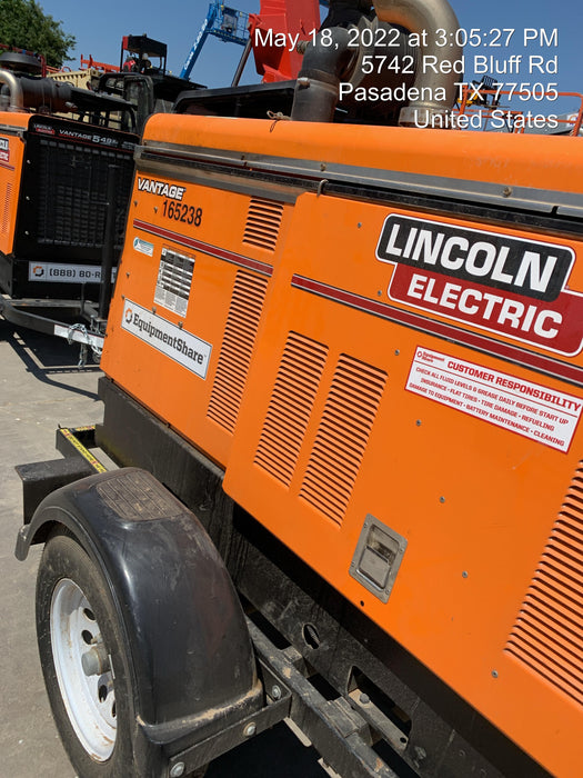 2021 Lincoln Electric Vantage 549X Ready Pak 3, ORANGE (includes trailer, cable rack, fender light kit)