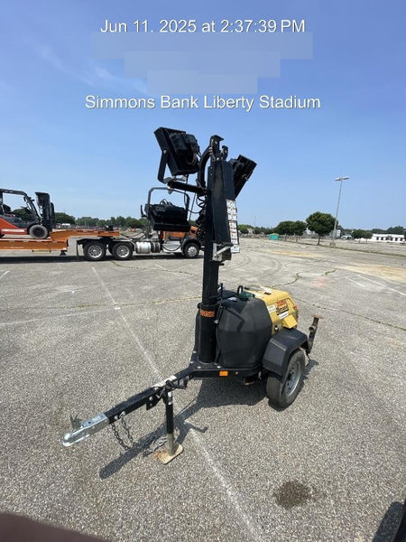2022 Allmand NLV3GR (4) LED Light Fixture 350W, 23' Vertical Mast, 3kW Prime, Towable, Deep Sea L401, Leveling Jacks, Yanmar T4F 5.8hp