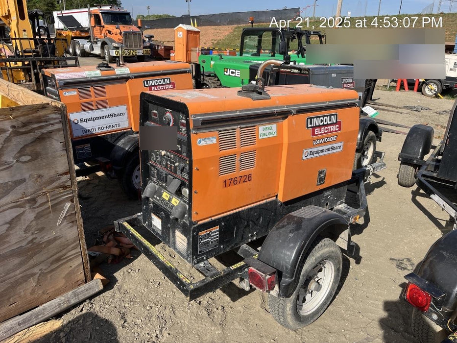 2021 Lincoln Electric Vantage 322 Vantage 322 Ready Pak 3 w/ Decals, ORANGE (includes trailer, cable rack, fender light kit) NO Telematics