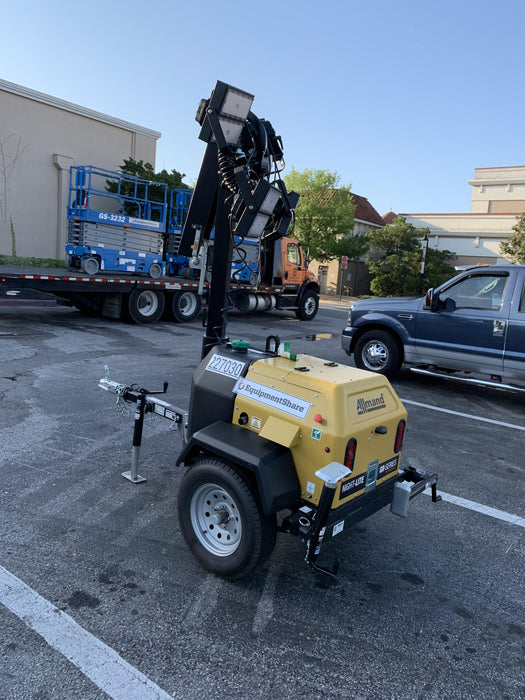 2022 Allmand NLV3GR (4) LED Light Fixture 350W, 23' Vertical Mast, 3kW Prime, Towable, Deep Sea L401, Leveling Jacks, Yanmar T4F 5.8hp