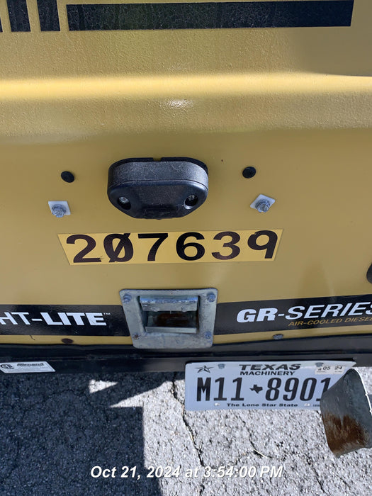 2022 Allmand NLV3GR (4) LED Light Fixture 350W, 23' Vertical Mast, 3kW Prime, Towable, Deep Sea L401, Leveling Jacks, Yanmar T4F 5.8hp