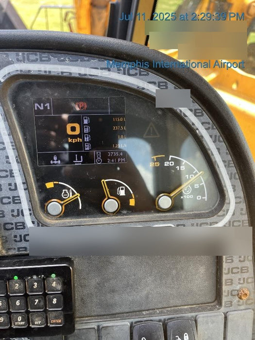 2019 JCB 510-56 Open ROPS, 74 HP, Solid Tires, Worklights, Beacon, Aux Hydraulics, Lifting Eye w/60" Carriage/60" Forks