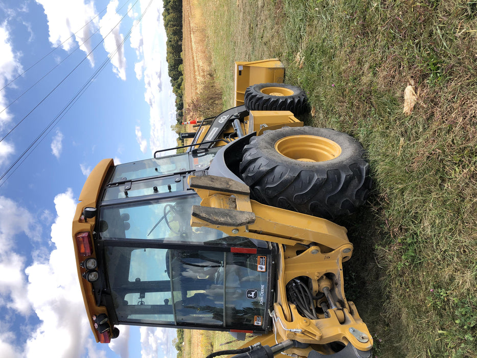 2020 John Deere 410L - Extendable Stick Cab/Heat/Air, 4WD, Extendable Stick, Pilot Controls, 2 Way Hydraulics, TAG Manual QC