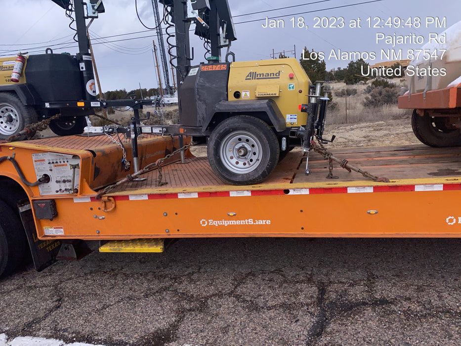 2022 Allmand NLV3GR (4) LED Light Fixture 350W, 23' Vertical Mast, 3kW Prime, Towable, ES Decals, T3