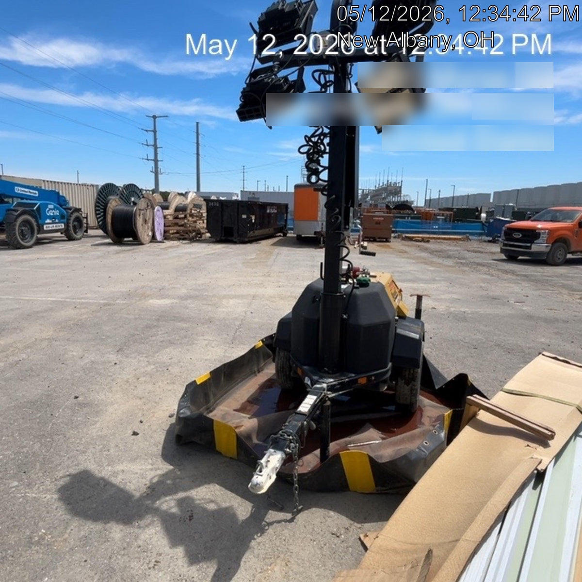 2022 Allmand NLV3GR (4) LED Light Fixture 350W, 23' Vertical Mast, 3kW Prime, Towable, Deep Sea L401, Leveling Jacks, Yanmar T4F 5.8hp
