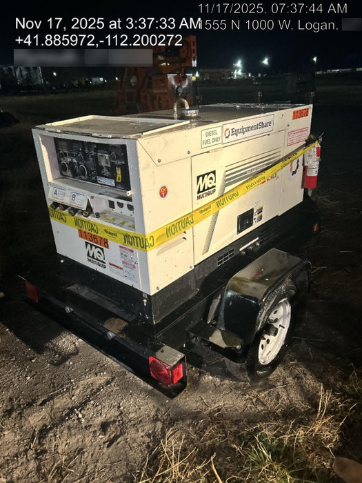 2020 Multiquip DLW400ESA4 400 amp Welder, 14kW, 120/240V, T4F Kubota, Trailer