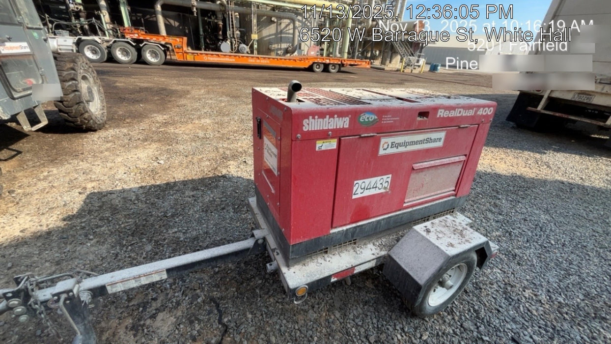 2023 Shindaiwa DGW400MDL Kubota D902 Engine, 23 HP, Dual Op Welder, Wire, Arc, Droop Stick, Tig, and CC Stick Functionality, Simulphase, 3 Phase and 1 Phase Gen Output, Single Axle NB Trlr, Slr Trckl Chrg 12V 12W, Fire Ext