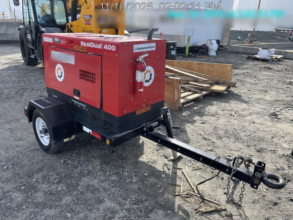 2022 Shindaiwa DGW400MDL Kubota D902 Engine, 23 HP, Dual Op Welder, Wire, Arc, Droop Stick, Tig, and CC Stick Functionality, Simulphase, 3 Phase and 1 Phase Gen Output, Single Axle NB Trlr, Slr Trckl Chrg 12V 12W, Fire Ext
