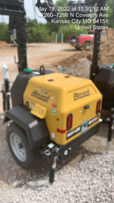 2022 Allmand NLV3GR (4) LED Light Fixture 350W, 23' Vertical Mast, 3kW Prime, Towable, Deep Sea L401, Leveling Jacks, Yanmar T4F 5.8hp