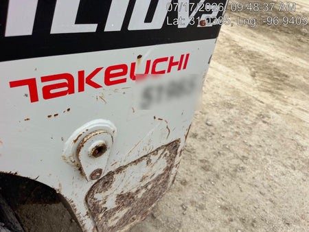 2019 Takeuchi TL10V2-CR Cab/Heat/AC, Rubber Tracks, Backup Alarm, Front & rear working Lights, Auxiliary Hydraulics, 2 Speed Travel, Engine Monitoring System, Hydraulic universal quick hitch w/76" HD smooth dirt bucket with bolt-on edge, 20.3 cubic feet capacity, 48" Pallet forks and frame