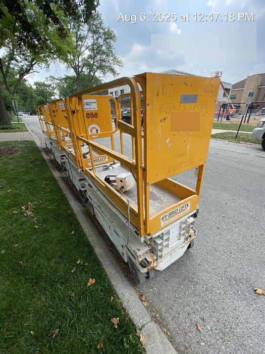 Custom Equipment HB-1430 <ul>
 <li>Hy-Brid Scissor Lift</li>
  <li>Platform capacity up to 670 lbs.</li>
  <li>Working height up to 20 ft</li>
  <li>Weighs under 1,700 lbs.</li>
  <li>Non-marking wheels </li>
</ul>