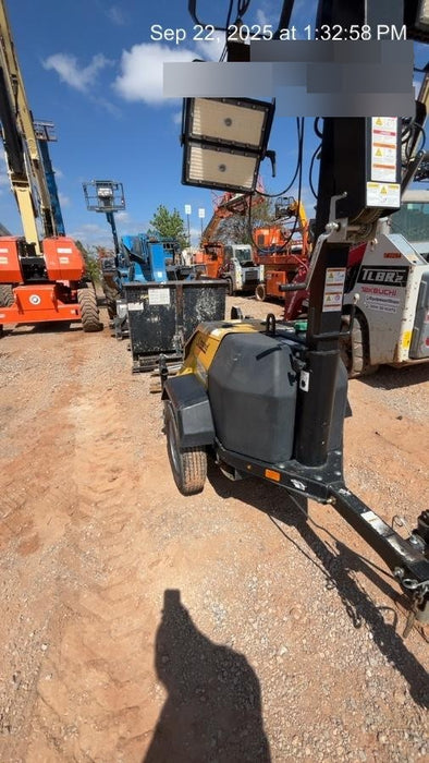 2022 Allmand NLV3GR (4) LED Light Fixture 350W, 23' Vertical Mast, 3kW Prime, Towable, Deep Sea L401, Leveling Jacks, Yanmar T4F 5.8hp