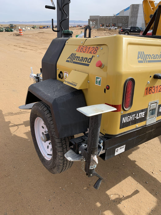 2021 Allmand NLV3GR (4) LED Light Fixture 350W, 23' Vertical Mast, 3kW Prime, Towable, Deep Sea L401, Leveling Jacks, Yanmar T4F 5.8hp