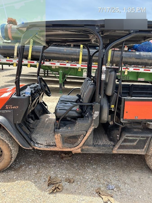 2022 Kubota RTV-X1140W-H Plastic Canopy, Windshield Acrylic Clear, LED Strobe Light, Wire Harness Kit, Back up Alarm