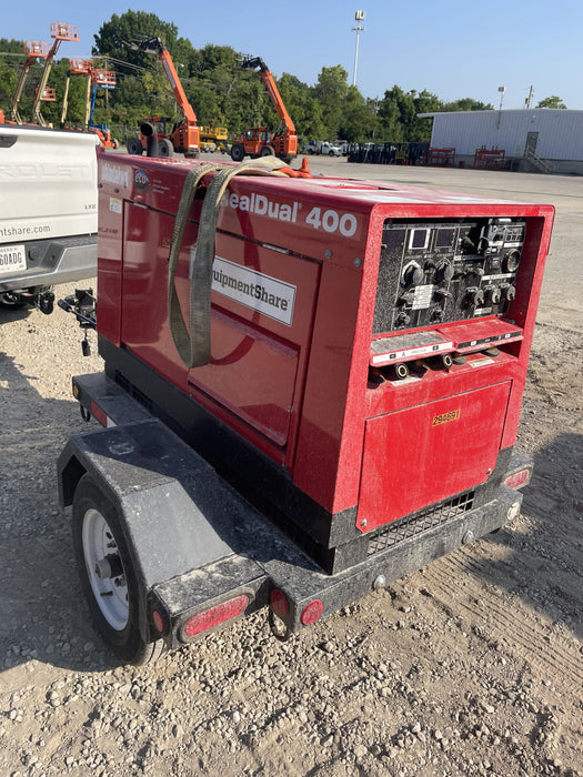 2023 Shindaiwa DGW400MDL Kubota D902 Engine, 23 HP, Dual Op Welder, Wire, Arc, Droop Stick, Tig, and CC Stick Functionality, Simulphase, 3 Phase and 1 Phase Gen Output, Single Axle NB Trlr, Slr Trckl Chrg 12V 12W, Fire Ext
