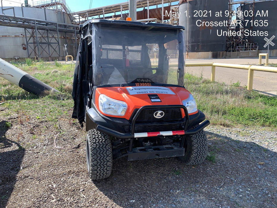 Kubota RTV-X1140W-H 4WD utility cart -LED strobe -Windshield tempered glass -Plastic canopy -Wire harness kit -Backup alarm