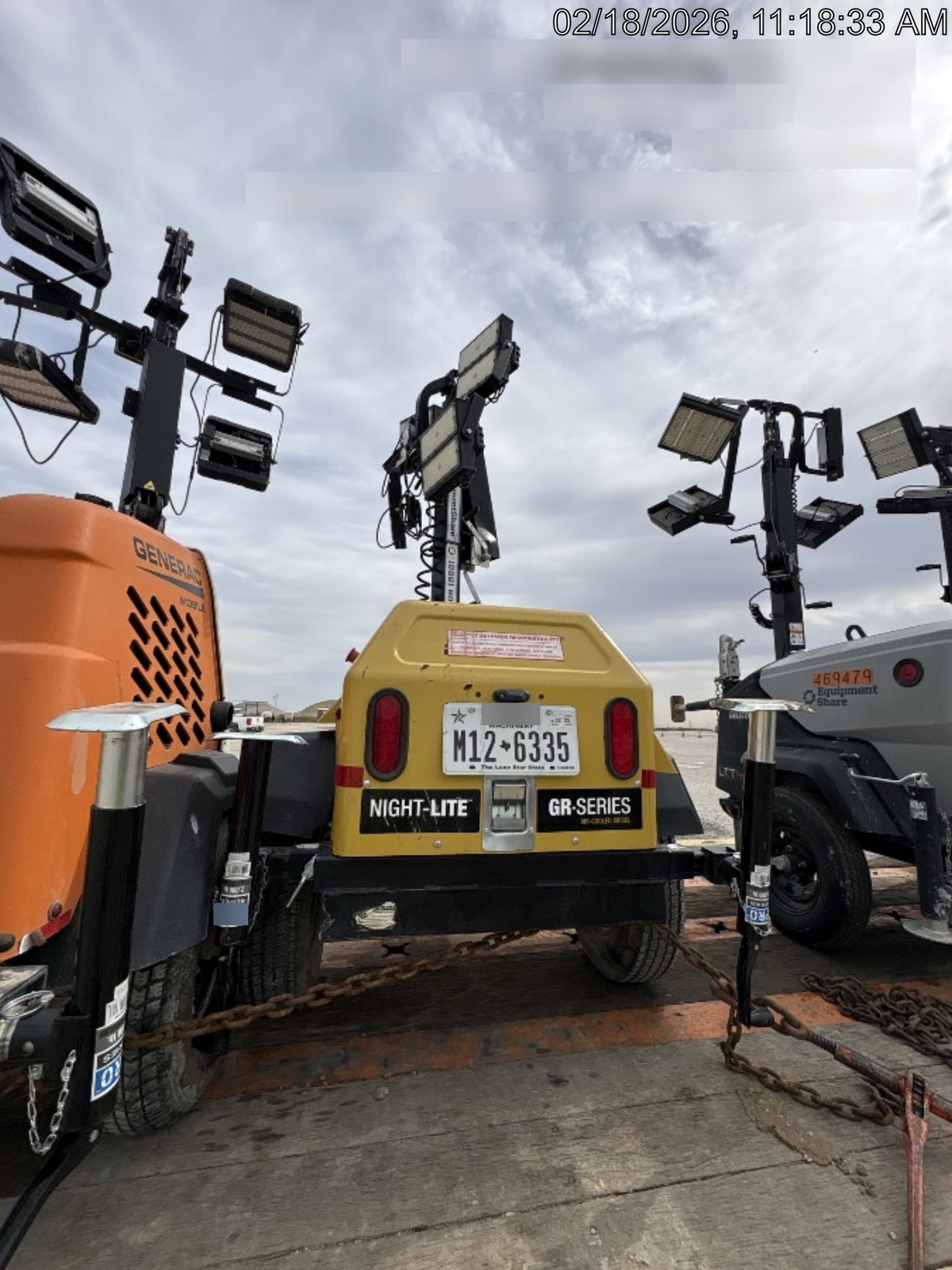2022 Allmand NLV3GR (4) LED Light Fixture 350W, 23' Vertical Mast, 3kW Prime, Towable, Deep Sea L401, Leveling Jacks, Yanmar T4F 5.8hp
