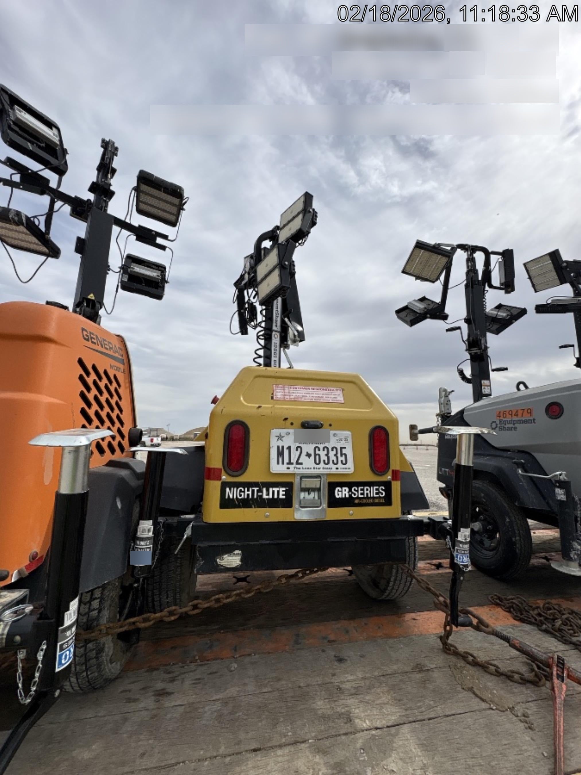 2022 Allmand NLV3GR (4) LED Light Fixture 350W, 23' Vertical Mast, 3kW Prime, Towable, Deep Sea L401, Leveling Jacks, Yanmar T4F 5.8hp