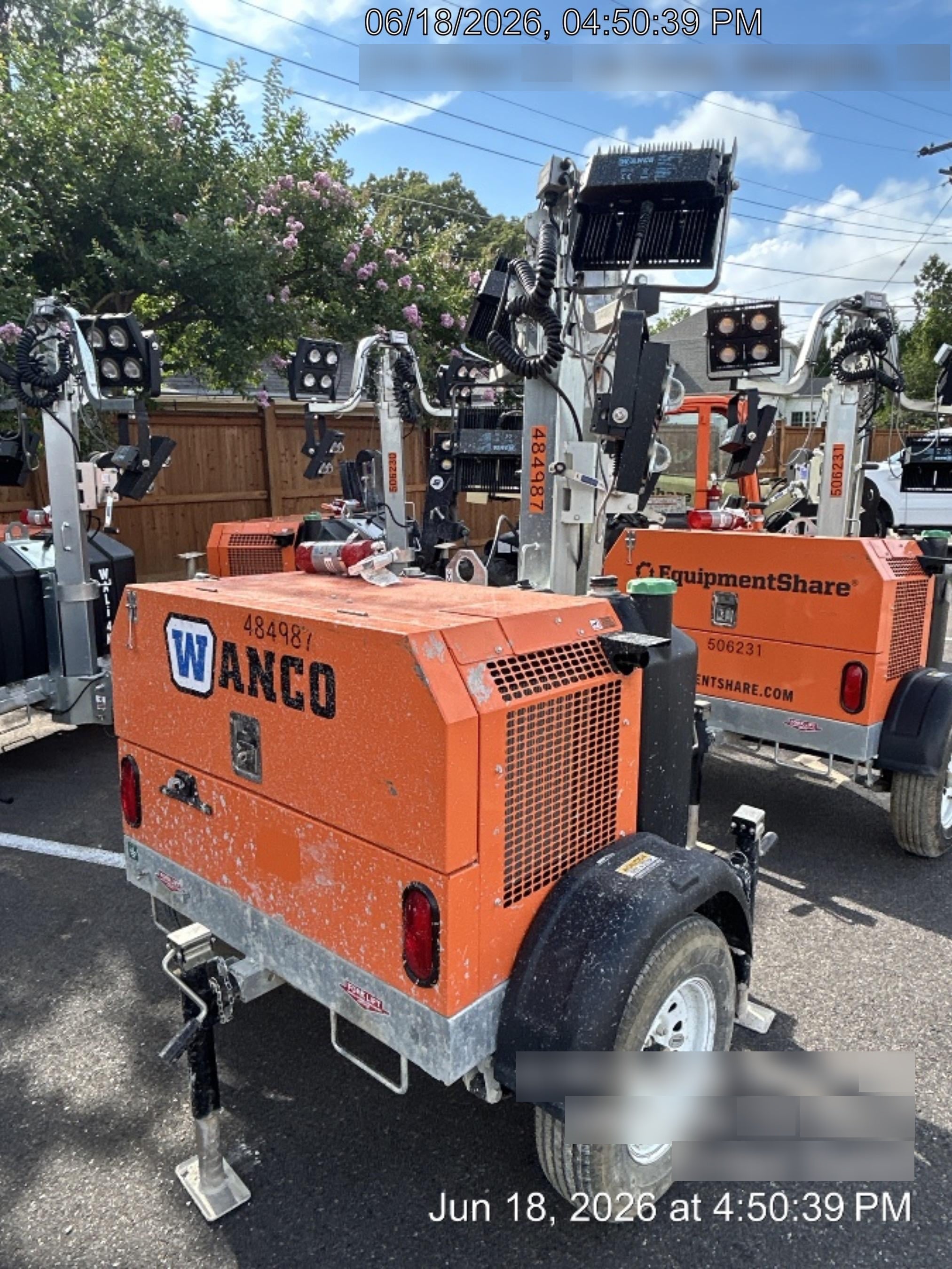 2025 Wanco WLTT-4MM4K Diesel, Mitsubishi L2E, 9.0HP @1800 rpm, Deep Sea Controller, Shore Power Plug, Auto Start, (4) 350W LED Floodlights, 4kW Generator, 60 Gal Fuel Tank, 2" Ball, T3