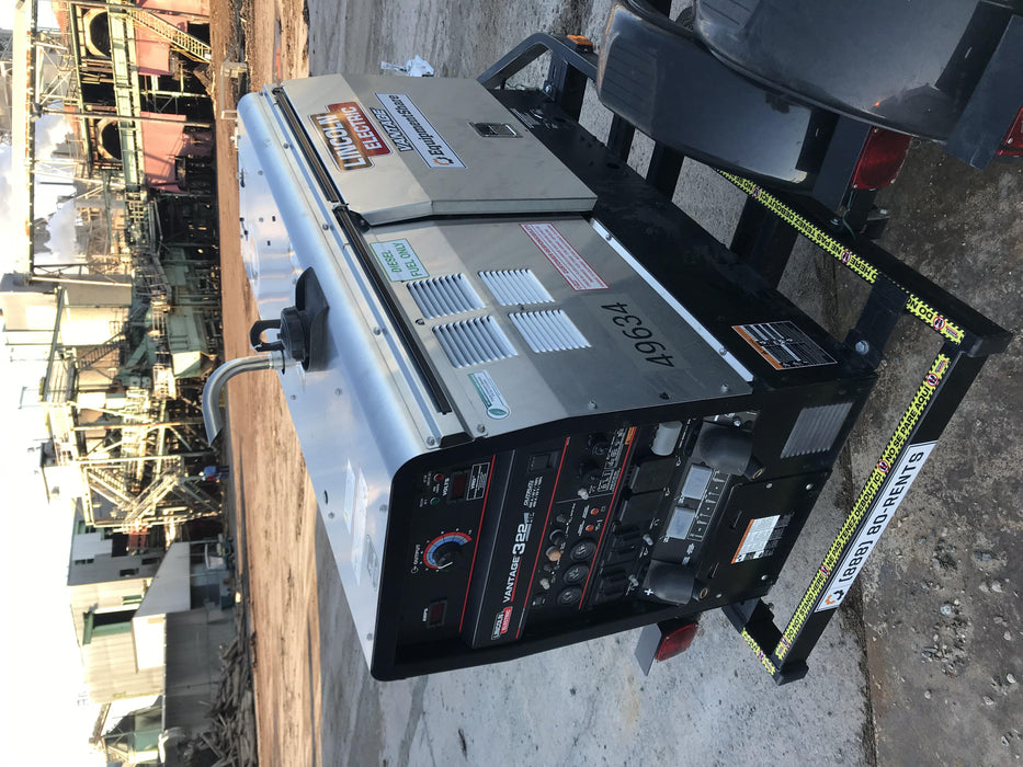 2019 Lincoln Electric Vantage 322 Ready-Pak 3, Two Wheel Trailer, Fender and Light Kit, Cable Rack