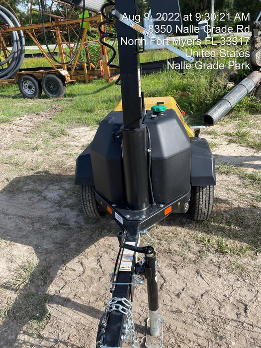 2022 Allmand NLV3GR (4) LED Light Fixture 350W, 23' Vertical Mast, 3kW Prime, Towable, Deep Sea L401, Leveling Jacks, Yanmar T4F 5.8hp