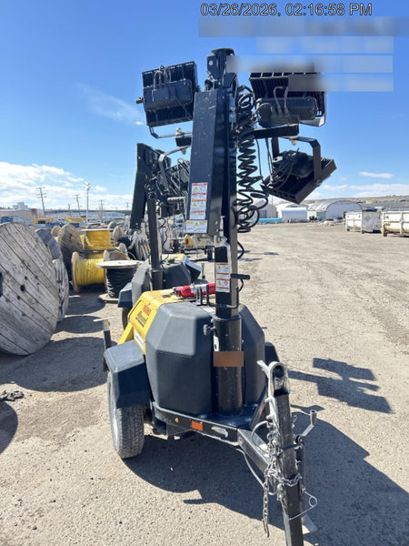 2021 Allmand NLV3GR (4) LED Light Fixture 350W, 23' Vertical Mast, 3kW Prime, Towable, Deep Sea L401, Leveling Jacks, Yanmar T4F 5.8hp
