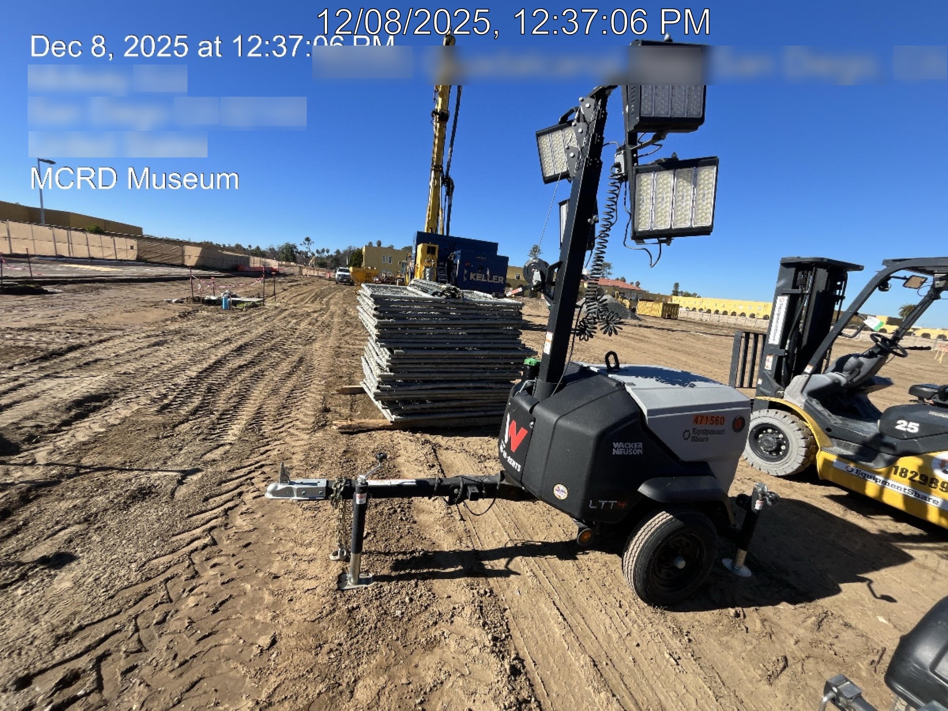 2024 Wacker Neuson LTT4 Diesel, Kohler KDW702, Deep Sea Controller, Auto Start, LED 320W, Bypass Outlet, T3