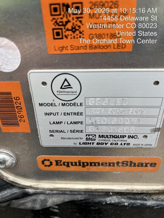 2022 MULTIQUIP GB8LED