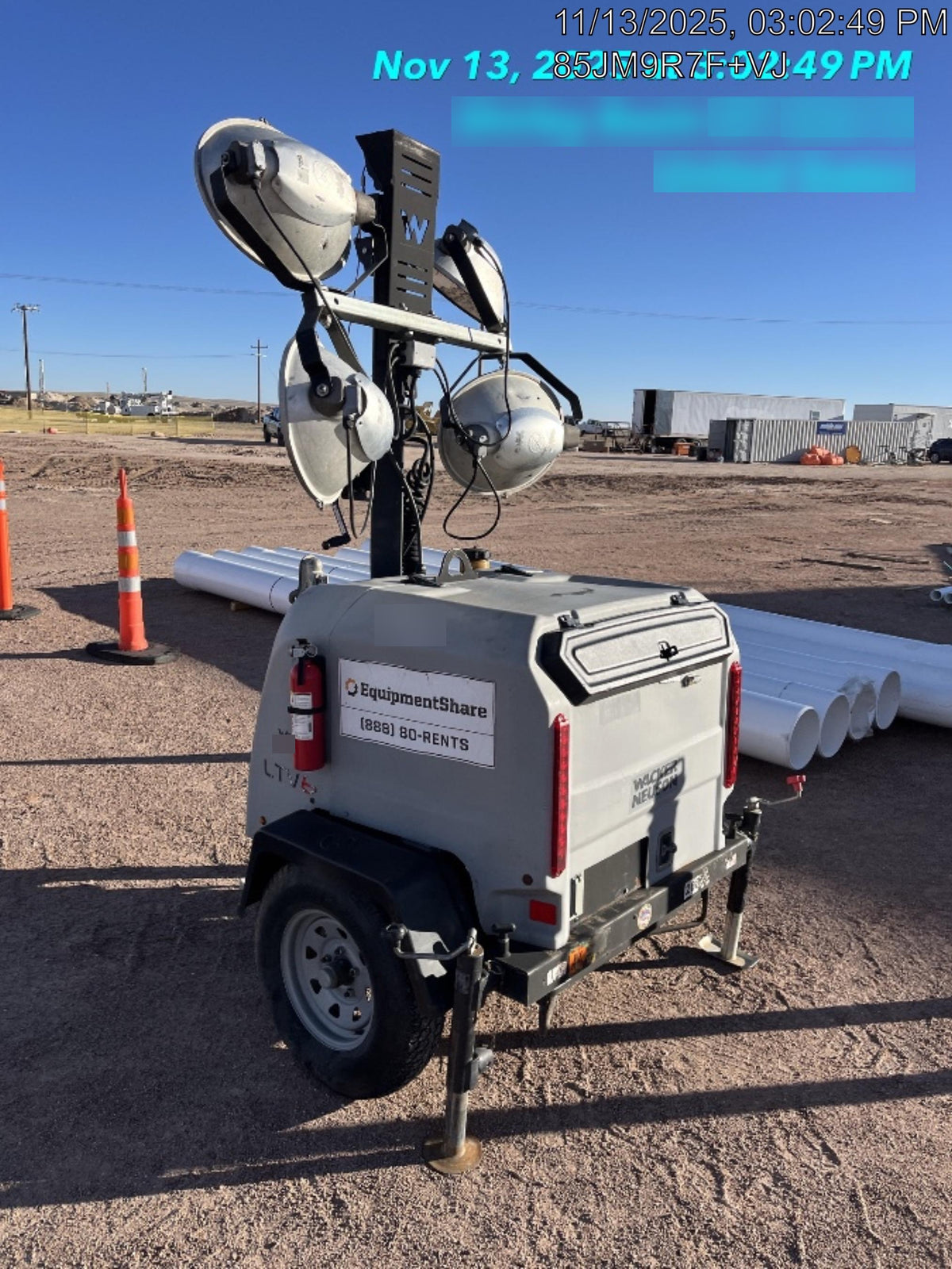 2018 Wacker Neuson LTV6L-MH Wacker Neuson LTV6L Mobile Light Tower w/Fuel Level Sensor Installed