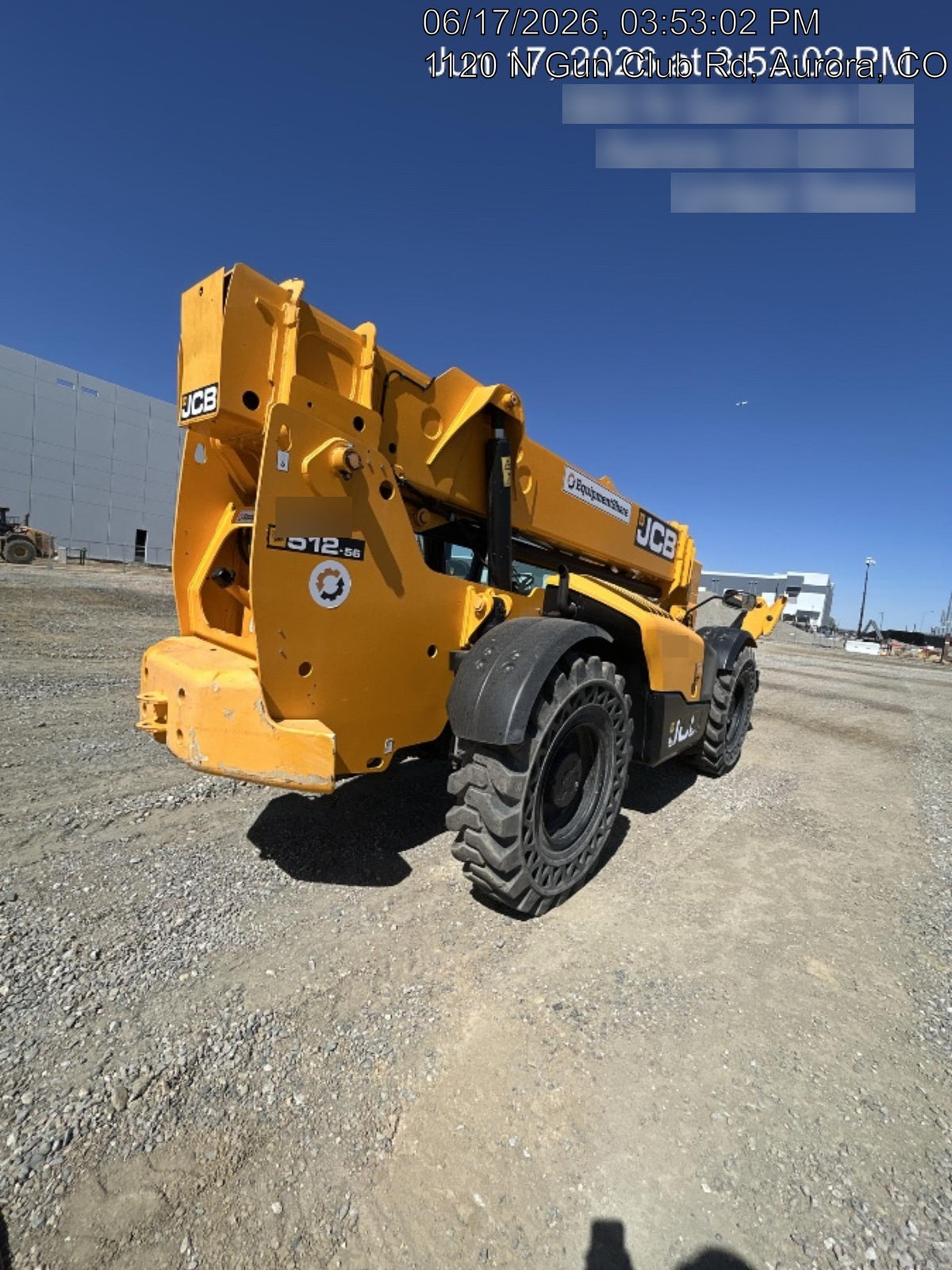 2019 JCB 512-56 Enclosed Cab, 109 HP, Solid Tires, Worklights, Beacon, Aux Hydraulics, Lifting Eye w/66" Carriage/60" Forks