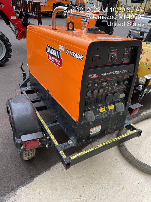 2021 Lincoln Electric Vantage 322 Vantage 322 Ready Pak 3 w/ Decals, ORANGE (includes trailer, cable rack, fender light kit) NO Telematics