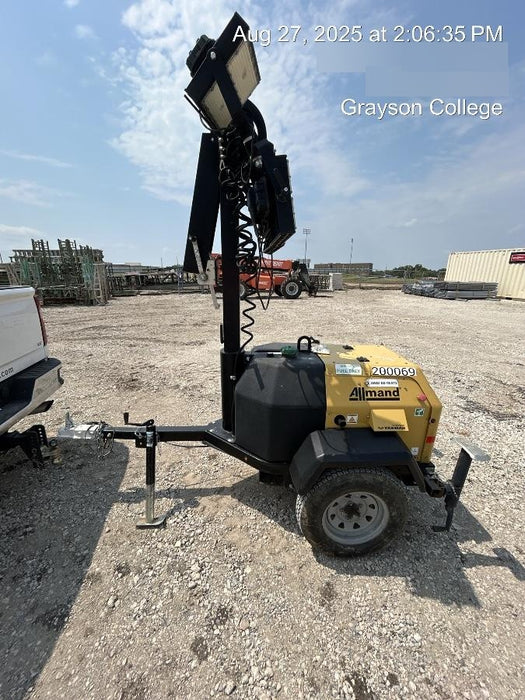 2022 Allmand NLV3GR (4) LED Light Fixture 350W, 23' Vertical Mast, 3kW Prime, Towable, Deep Sea L401, Leveling Jacks, Yanmar T4F 5.8hp