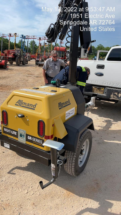 2022 Allmand NLV3GR (4) LED Light Fixture 350W, 23' Vertical Mast, 3kW Prime, Towable, Deep Sea L401, Leveling Jacks, Yanmar T4F 5.8hp