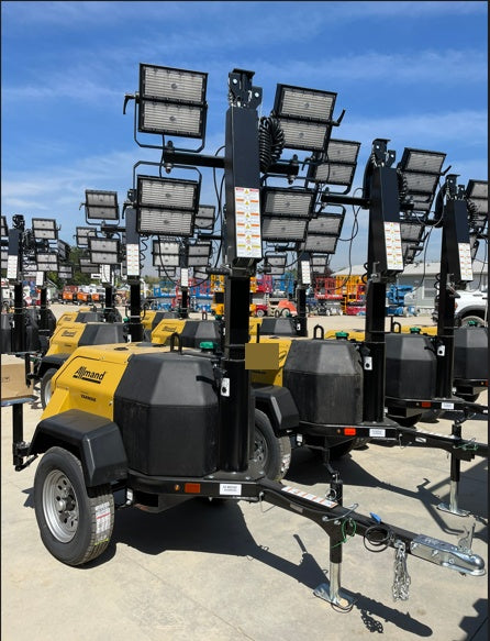 2022 Allmand NLV3GR (4) LED Light Fixture 350W, 23' Vertical Mast, 3kW Prime, Towable, ES Decals, T3