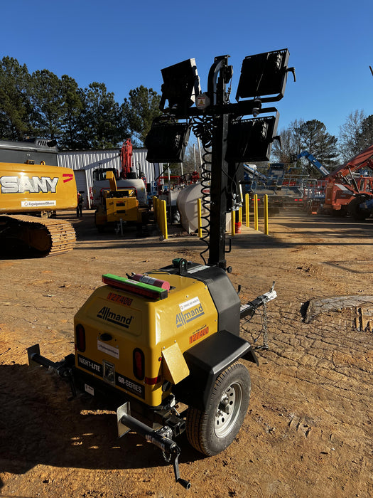 2021 Allmand NLV3GR (4) LED Light Fixture 350W, 23' Vertical Mast, 3kW Prime, Towable, Deep Sea L401, Leveling Jacks, Yanmar T4F 5.8hp