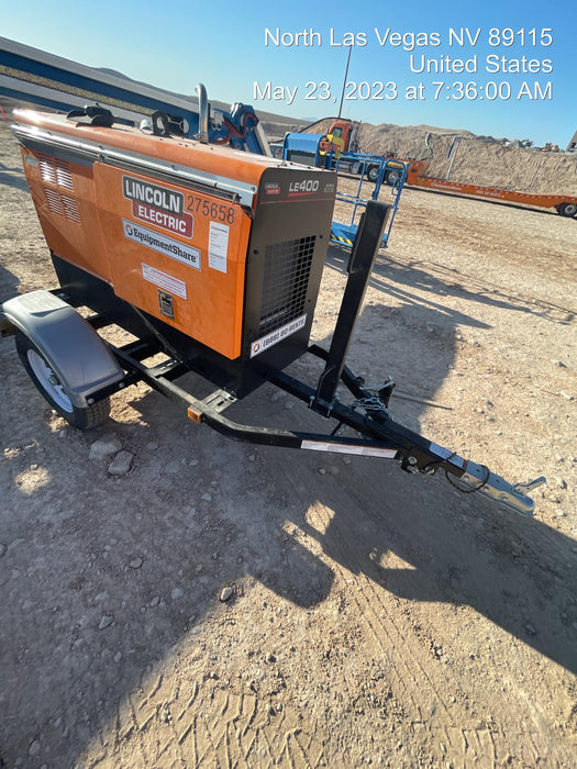 2022 Lincoln Electric LE400 Kubota V1505, Trlr, Cable Rack, Light Kit, ES Decals, T3