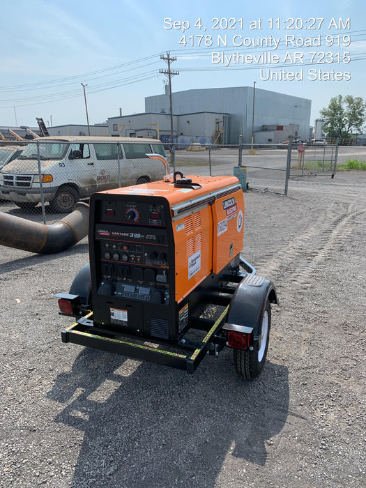 2021 Lincoln Electric Vantage 322 Vantage 322 Ready Pak 3 w/ Decals, ORANGE (includes trailer, cable rack, fender light kit) NO Telematics