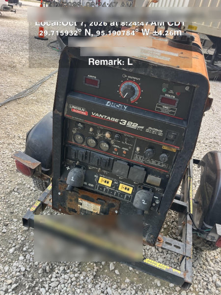 2021 Lincoln Electric Vantage 322 Vantage 322 Ready Pak 3 w/ Decals, ORANGE (includes trailer, cable rack, fender light kit) NO Telematics
