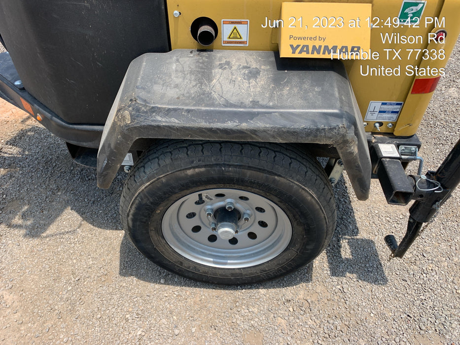 2022 Allmand NLV3GR (4) LED Light Fixture 350W, 23' Vertical Mast, 3kW Prime, Towable, ES Decals, T3