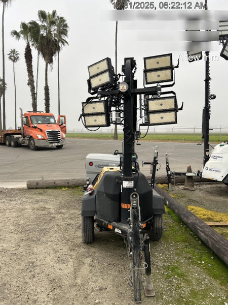 2022 Allmand NLV3GR (4) LED Light Fixture 350W, 23' Vertical Mast, 3kW Prime, Towable, Deep Sea L401, Leveling Jacks, Yanmar T4F 5.8hp