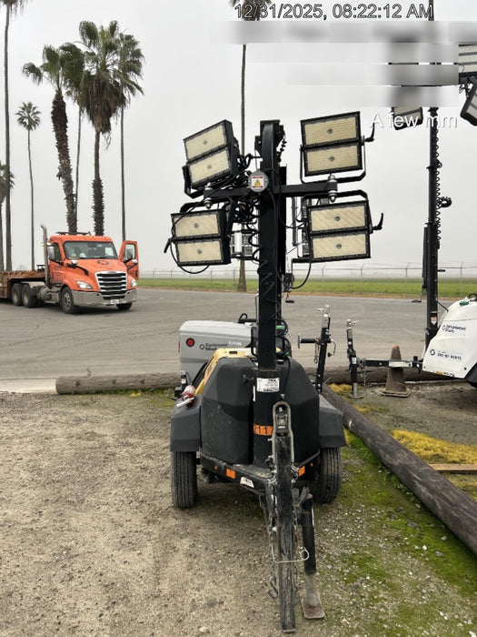 2022 Allmand NLV3GR (4) LED Light Fixture 350W, 23' Vertical Mast, 3kW Prime, Towable, Deep Sea L401, Leveling Jacks, Yanmar T4F 5.8hp